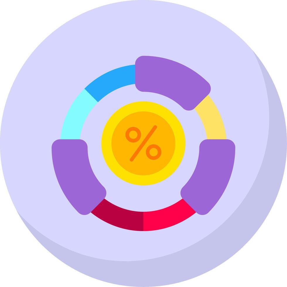 Ratio Glyph Flat Bubble Icon vector