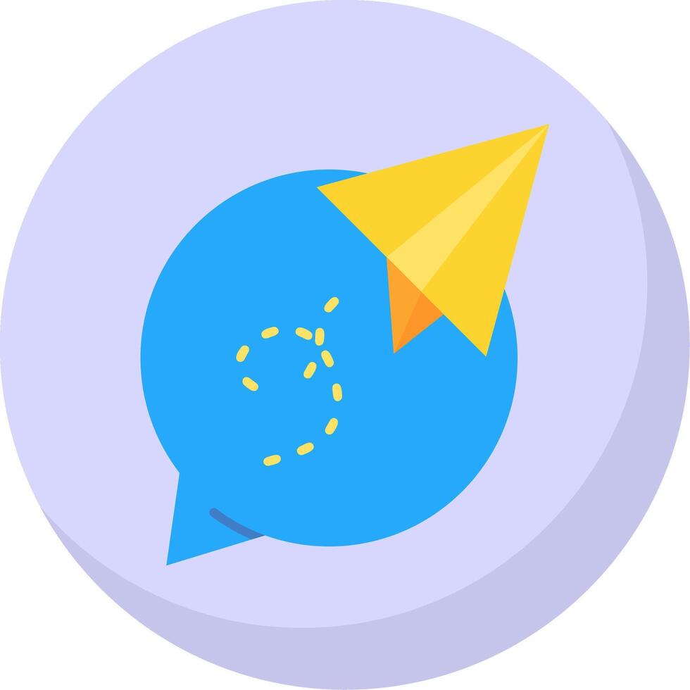 Paper plane Glyph Flat Bubble Icon vector