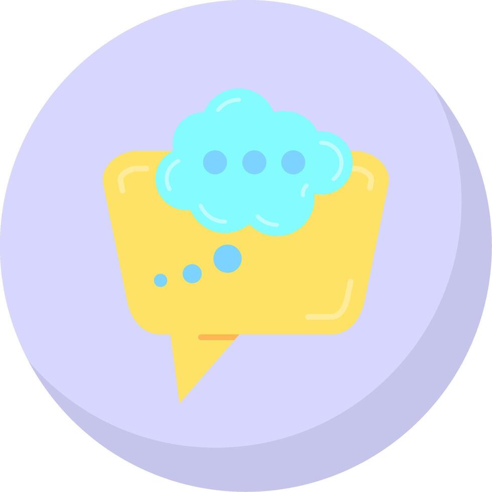 Thinking Glyph Flat Bubble Icon vector