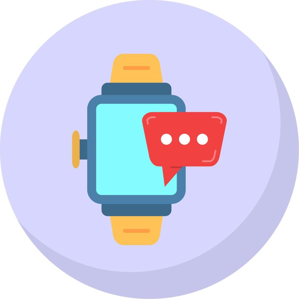 Smartwatch Glyph Flat Bubble Icon vector