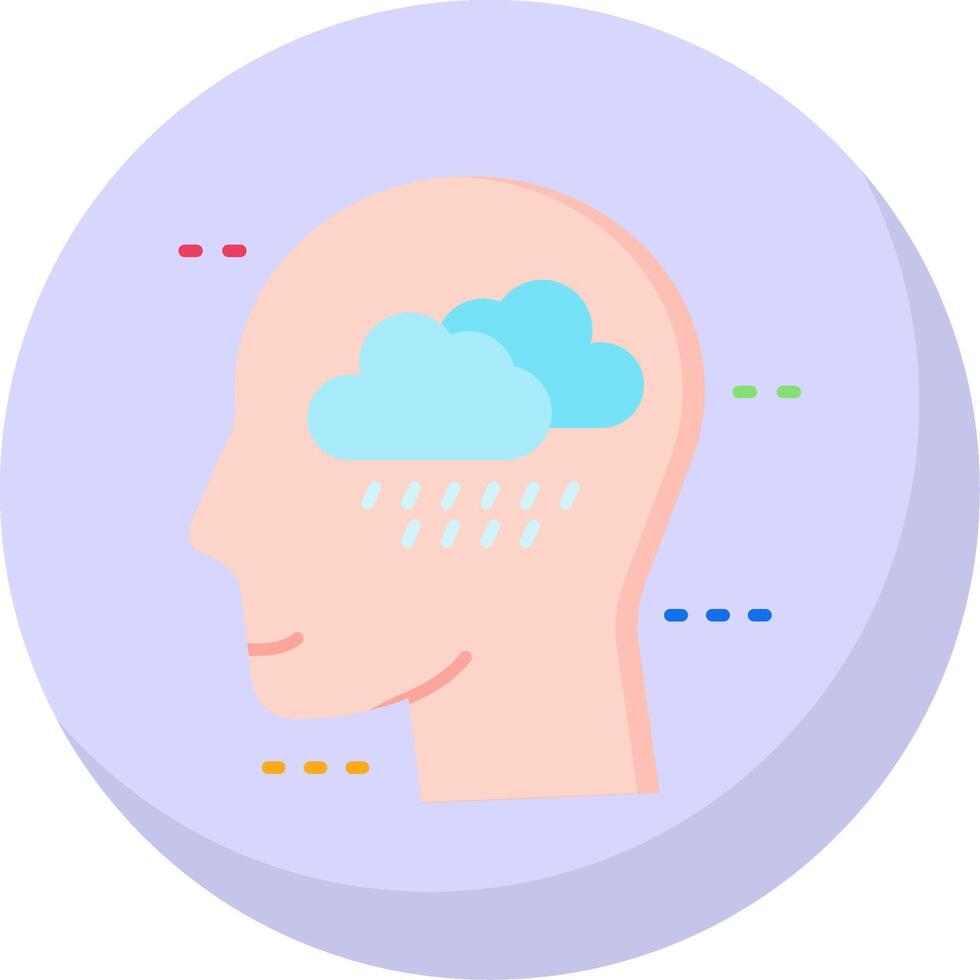 Depression Glyph Flat Bubble Icon vector