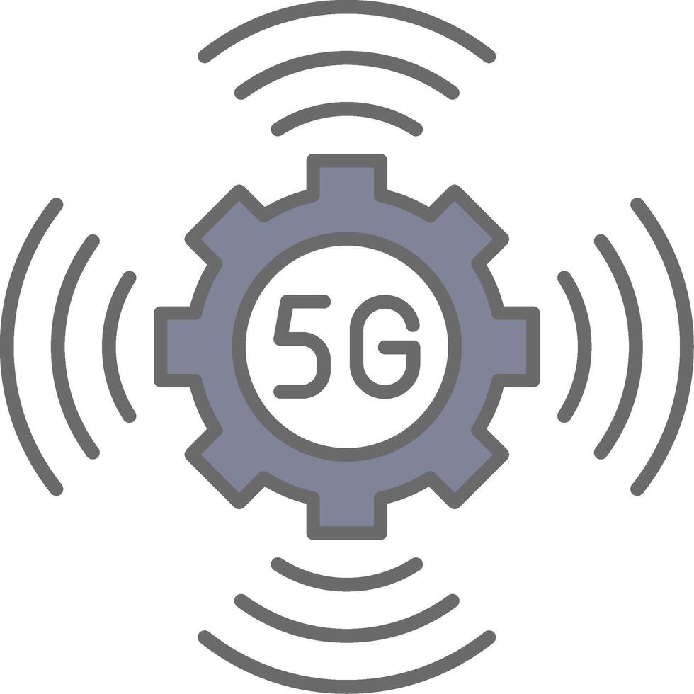 5G Line Filled Light Icon vector