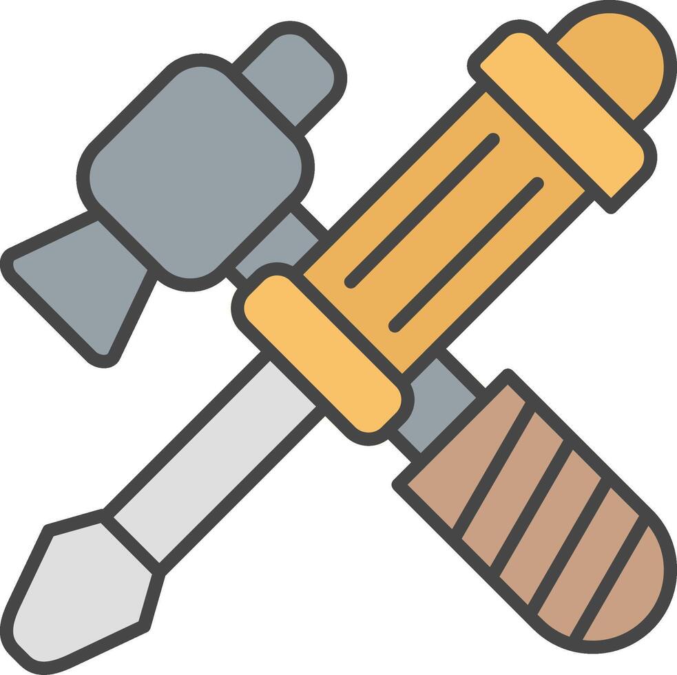 Repair Tools Line Filled Light Icon vector