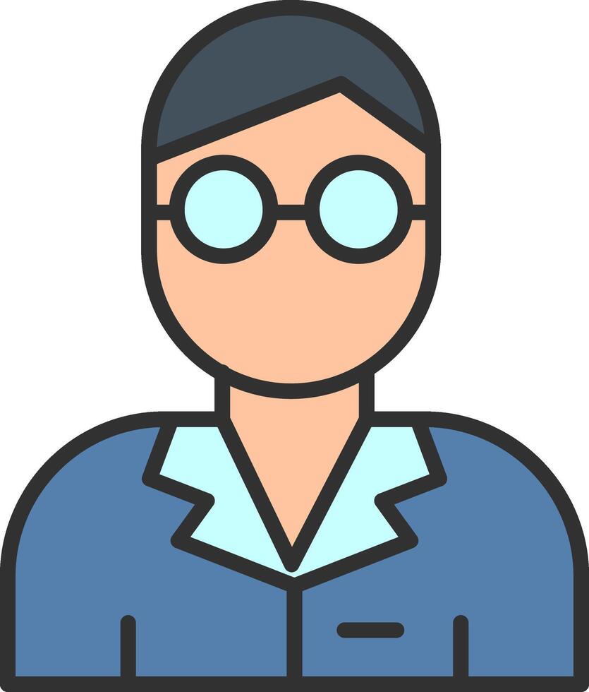 scientist Line Filled Light Icon vector