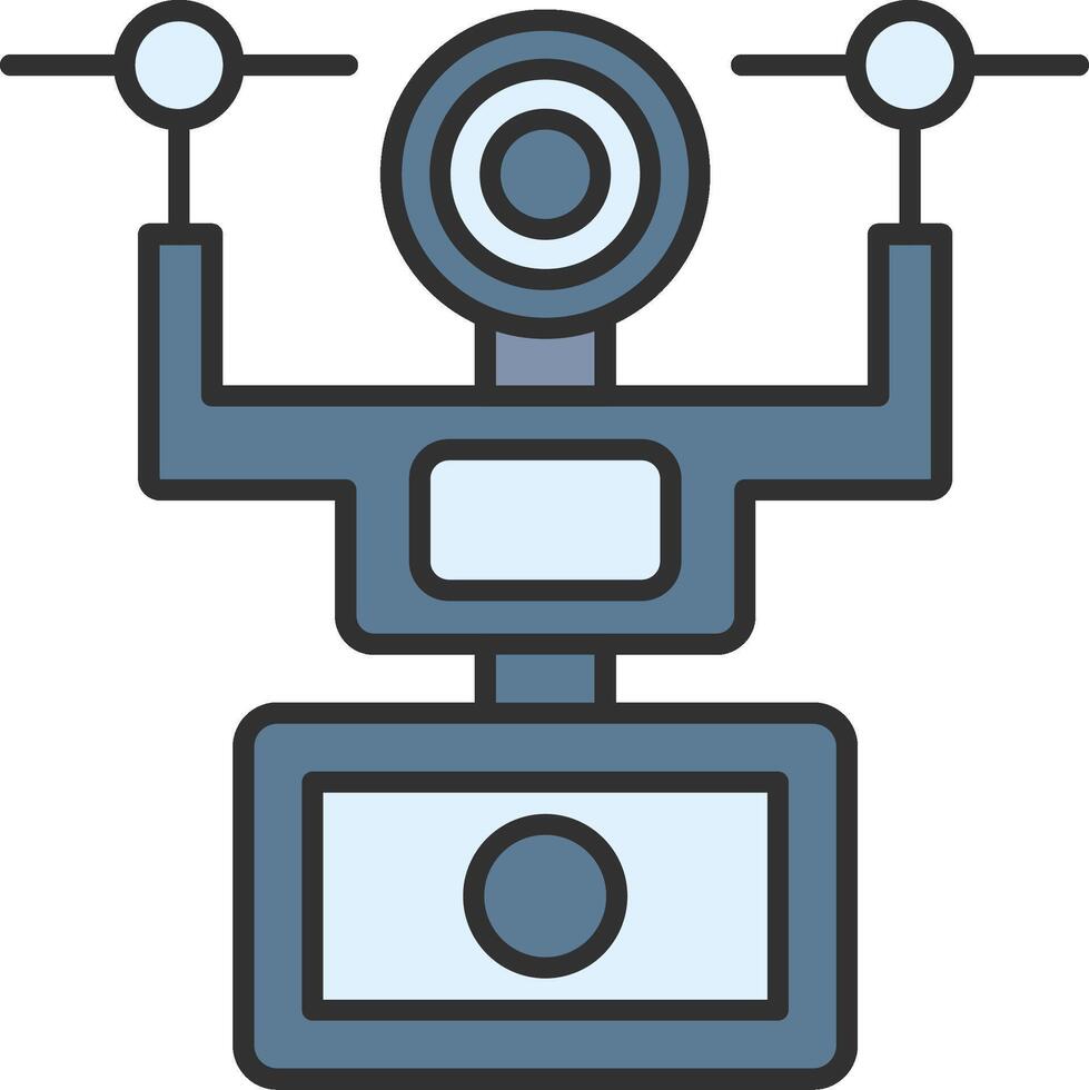 Camera Drone Line Filled Light Icon vector