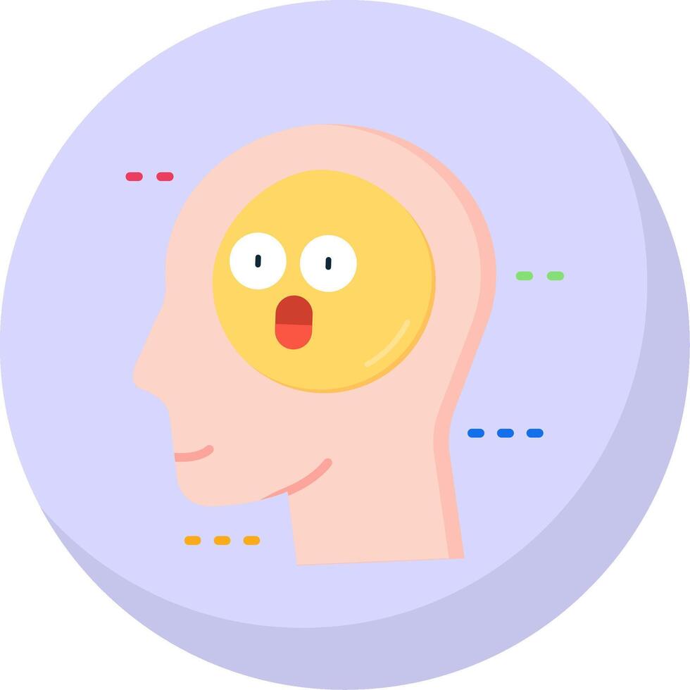 Shocked Glyph Flat Bubble Icon vector