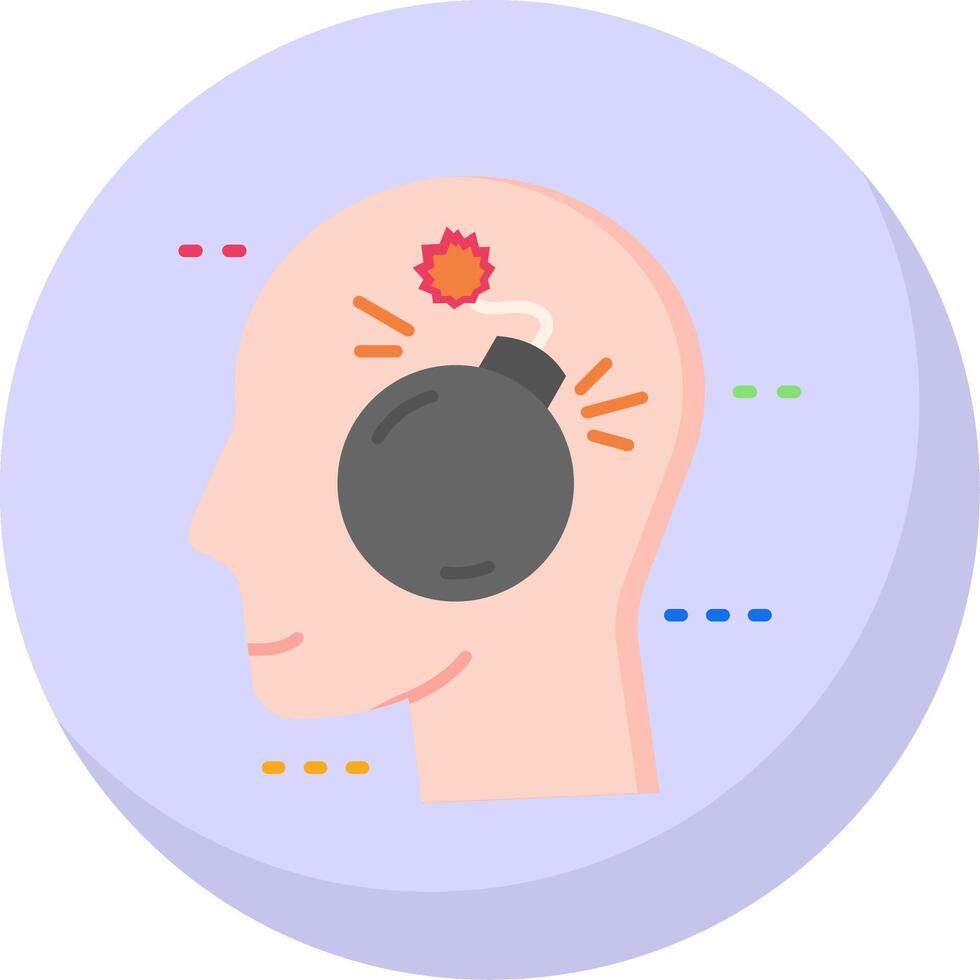 Bomb Glyph Flat Bubble Icon vector