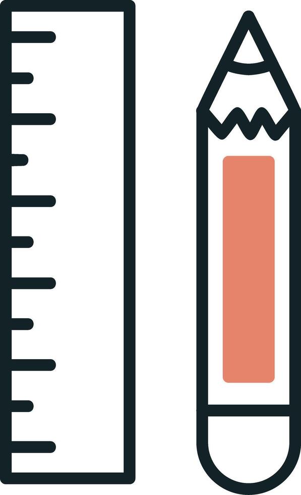 Pencil And Ruler Vector Icon