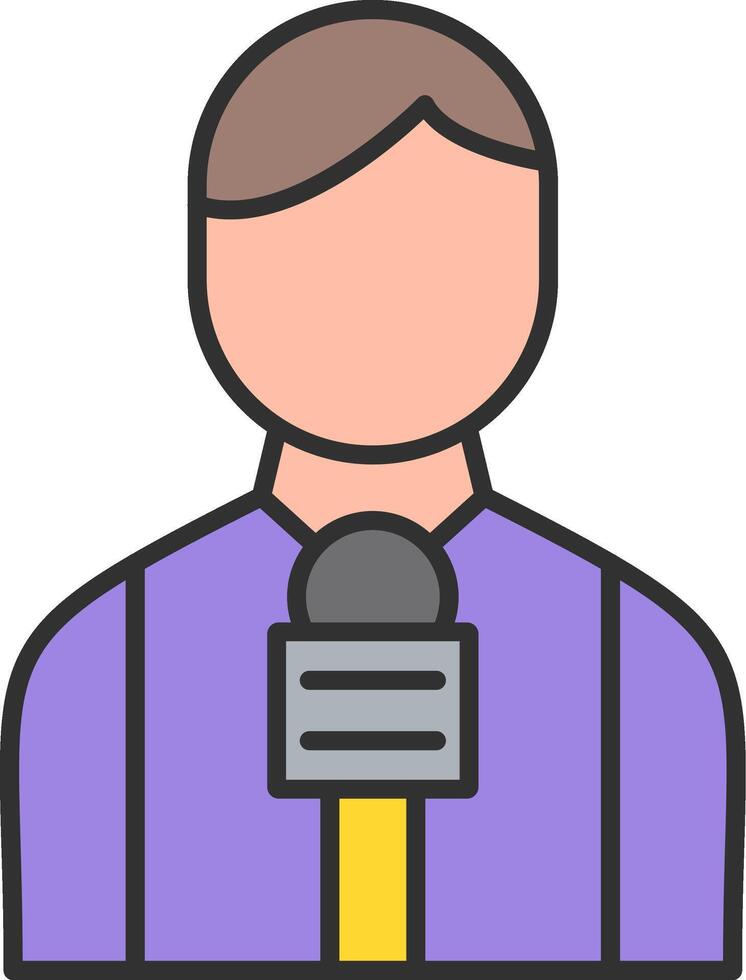 Journalist Line Filled Light Icon vector