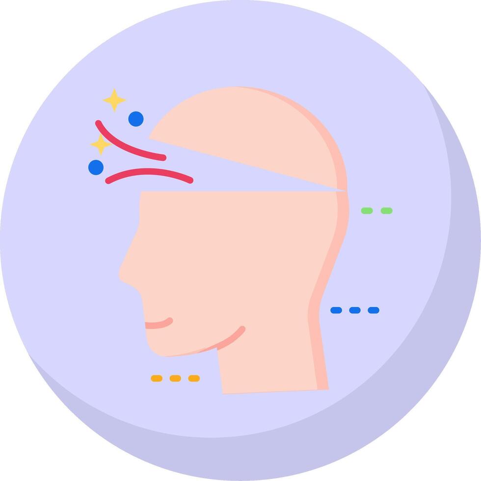 Open mind Glyph Flat Bubble Icon vector