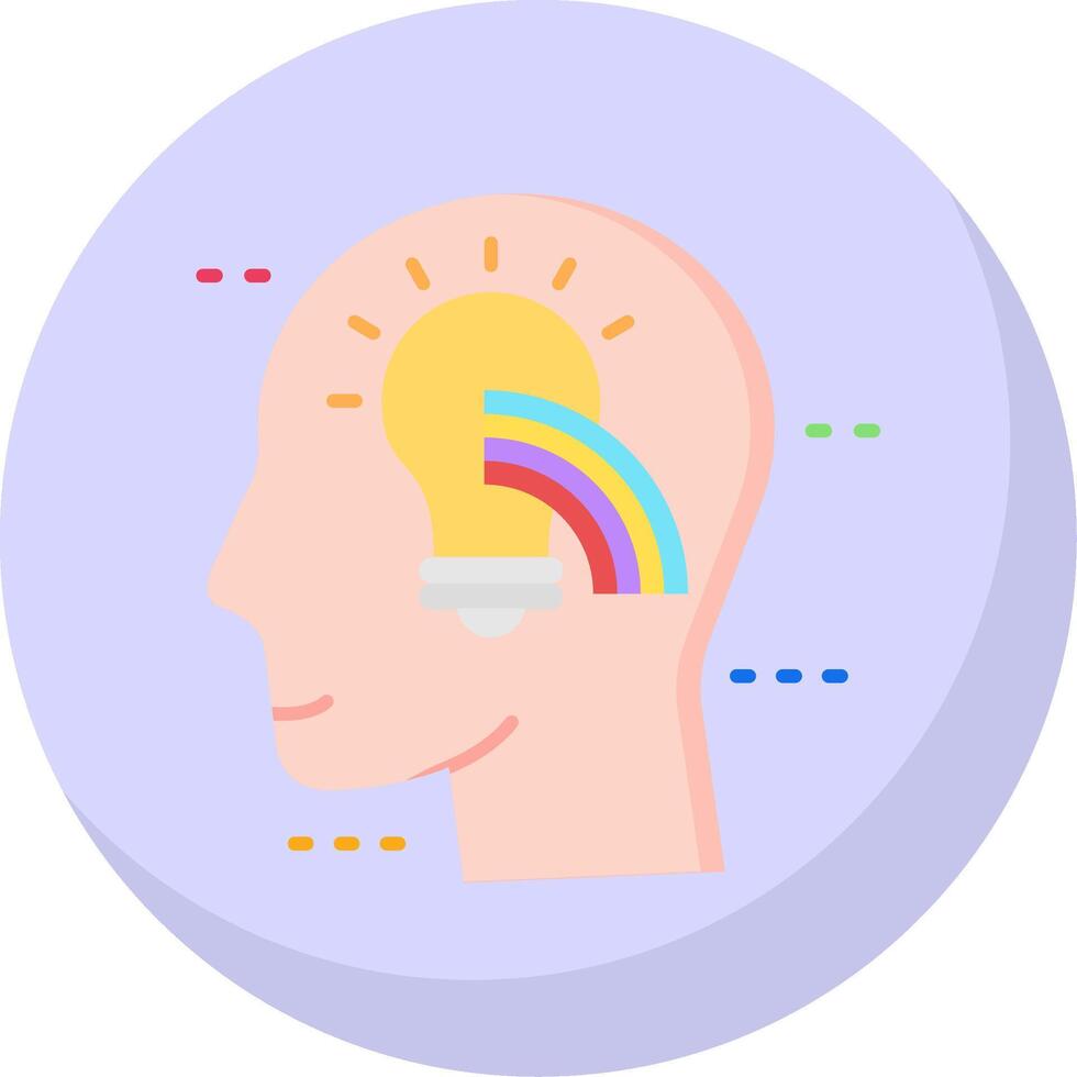 Positive thinking Glyph Flat Bubble Icon vector