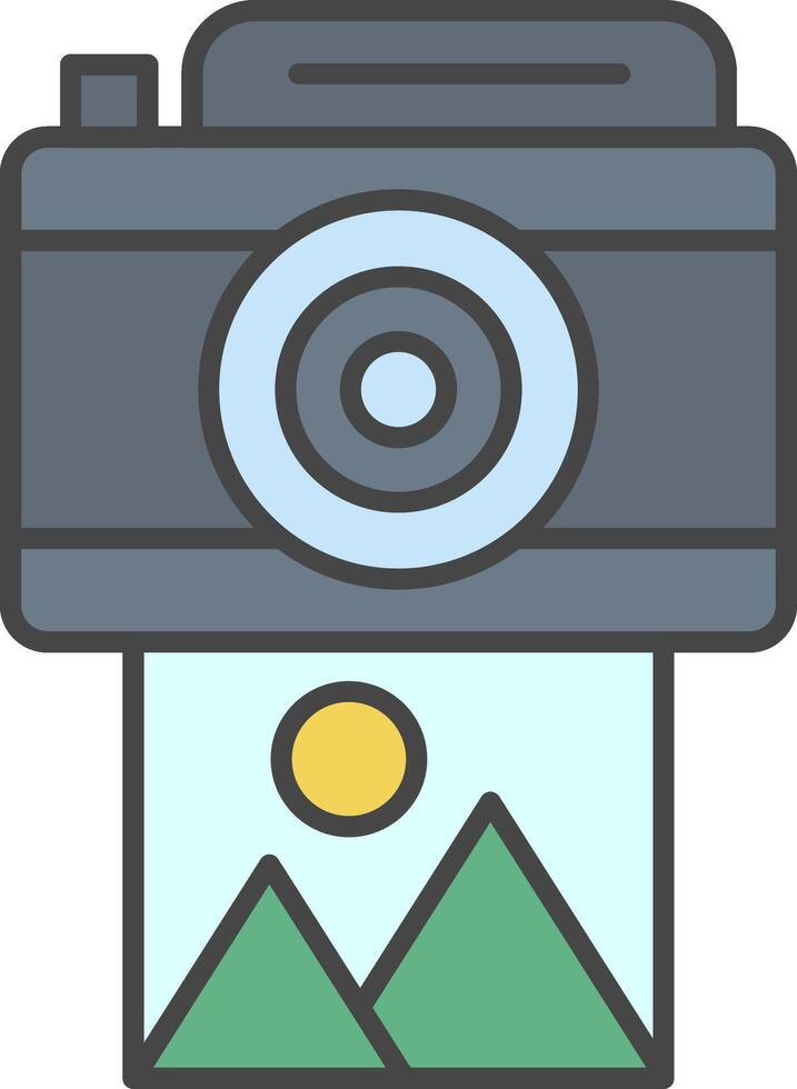 Camera Line Filled Light Icon vector