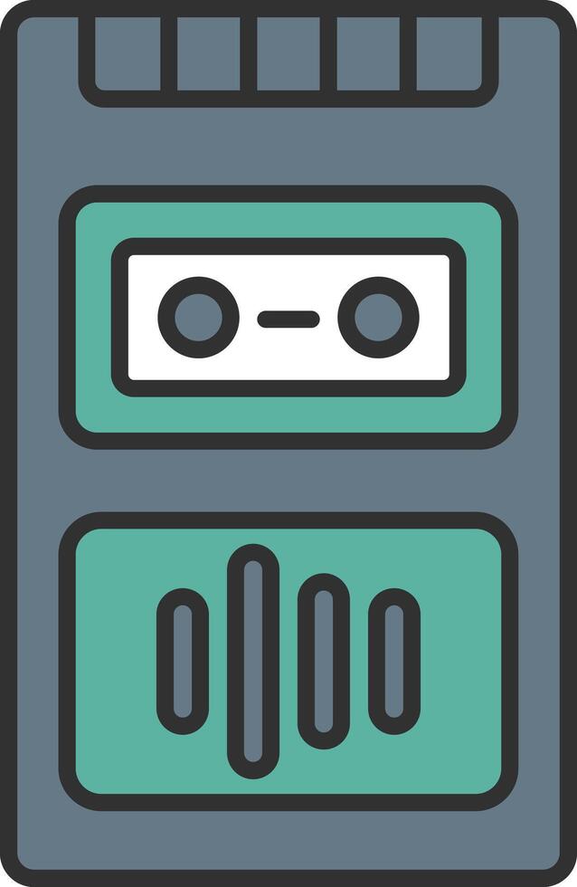 Recorder Line Filled Light Icon vector