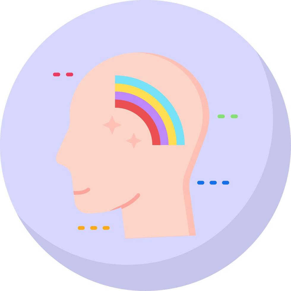 Positive thinking Glyph Flat Bubble Icon vector