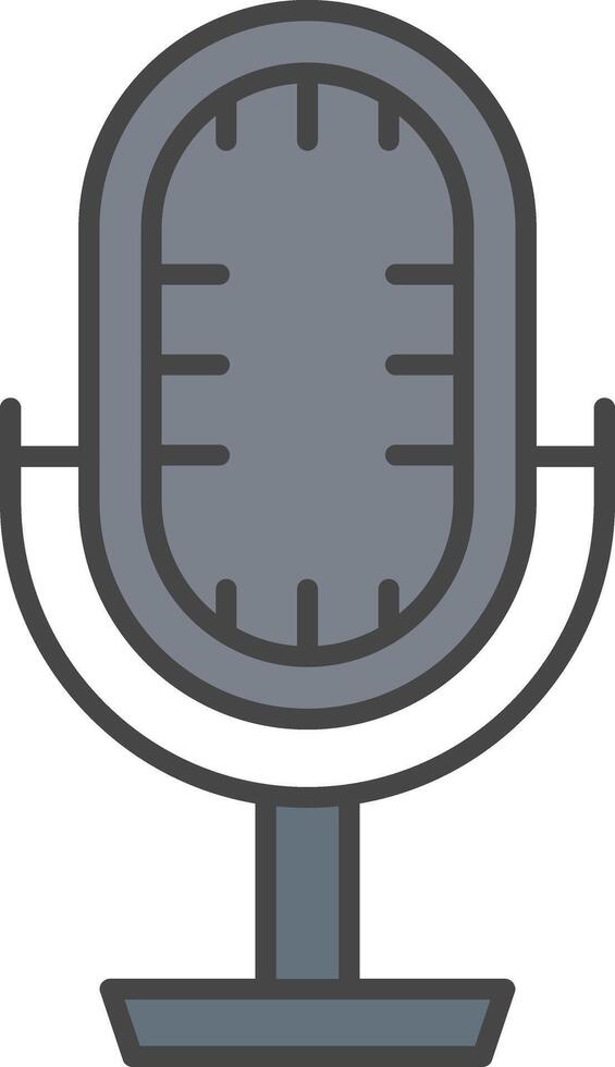 Studio Microphone Line Filled Light Icon vector