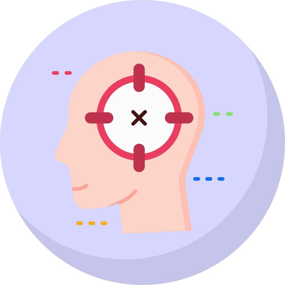 Target Glyph Flat Bubble Icon vector