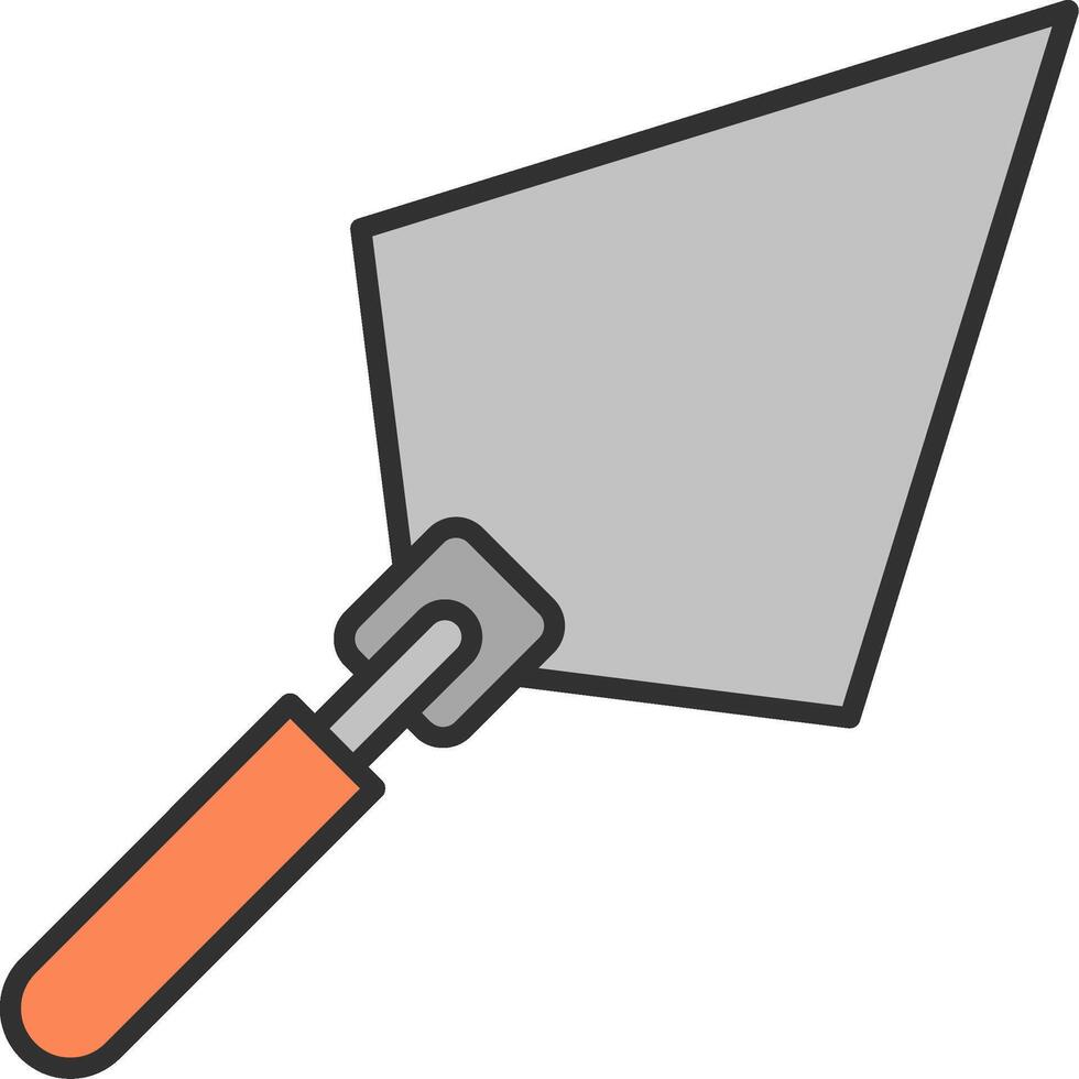 Trowel Line Filled Light Icon vector