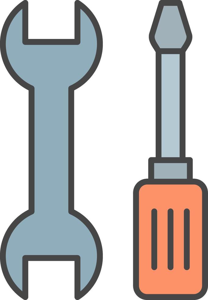 Tools Line Filled Light Icon vector