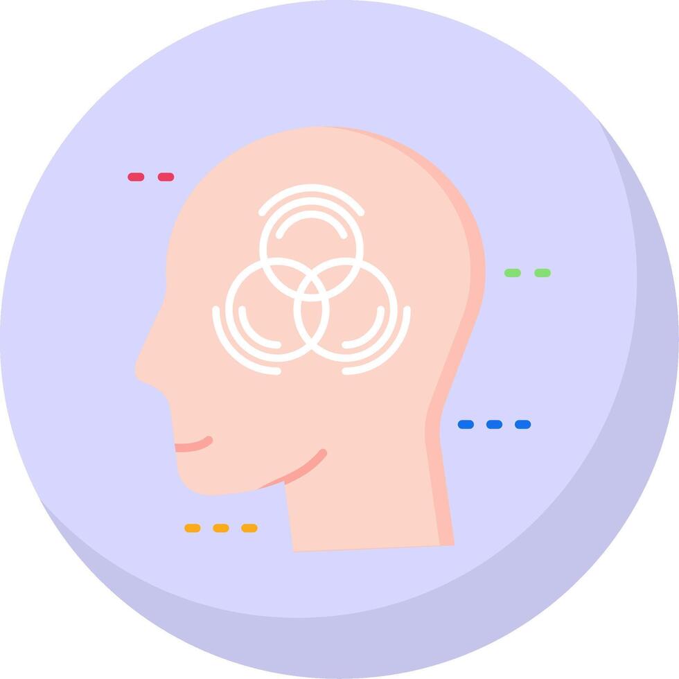 Emotional intelligence Glyph Flat Bubble Icon vector