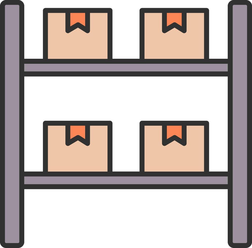 Boxes Line Filled Light Icon vector