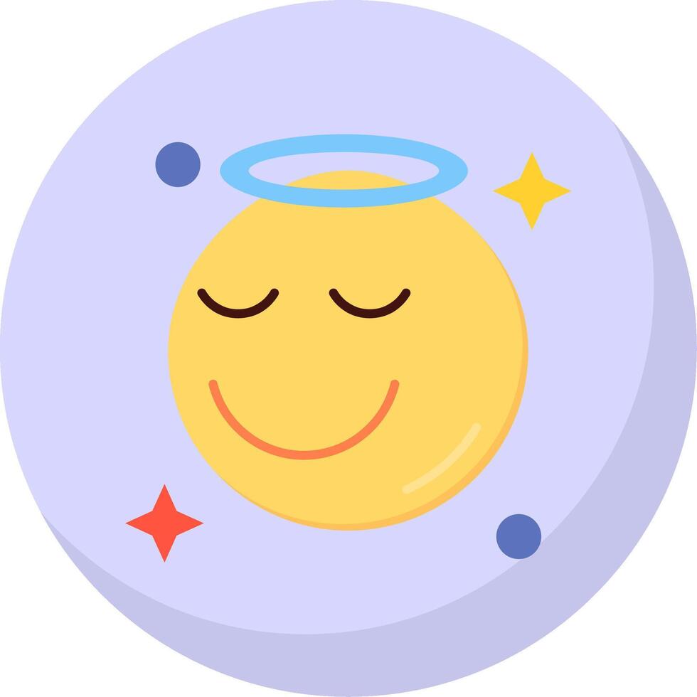 Angel Glyph Flat Bubble Icon vector