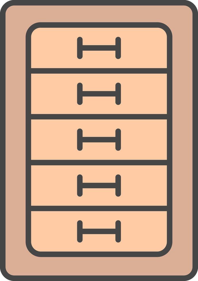 Cabinet Drawer Line Filled Light Icon vector