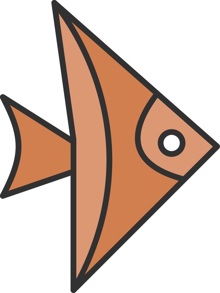 Fish Line Filled Light Icon vector