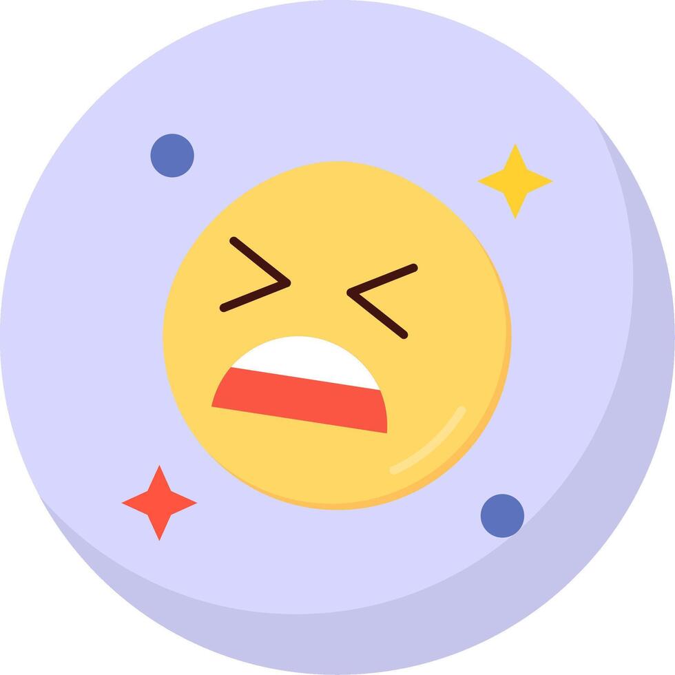 Anguish Glyph Flat Bubble Icon vector