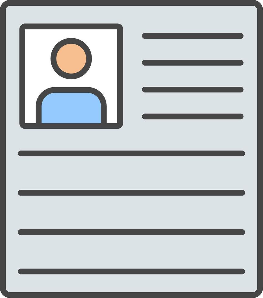 Curriculum Line Filled Light Icon vector