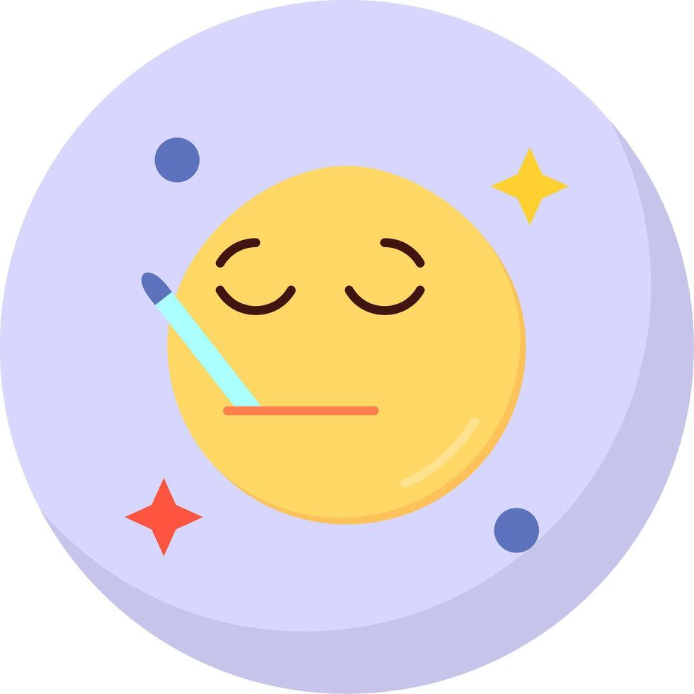 Sick Glyph Flat Bubble Icon vector