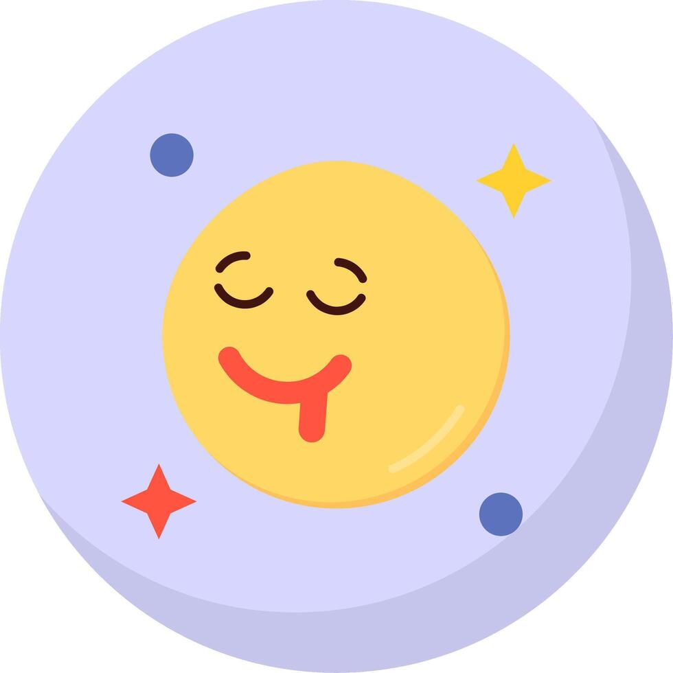 Drooling Glyph Flat Bubble Icon vector
