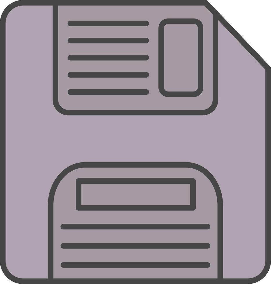 Floppy Disk Line Filled Light Icon vector