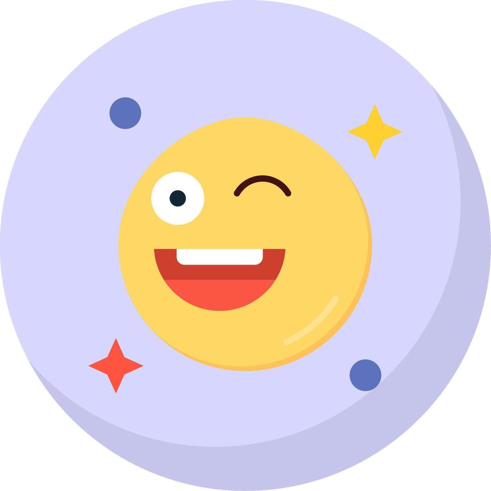 Wink Glyph Flat Bubble Icon vector