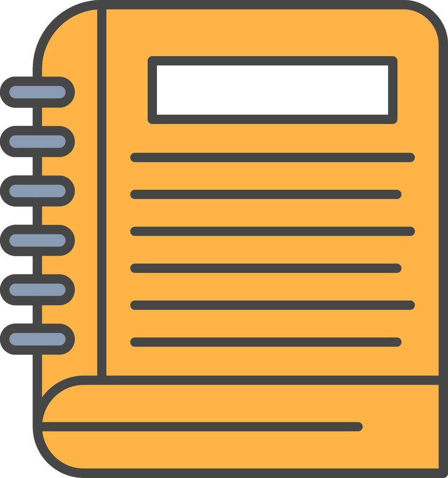 Notebook Line Filled Light Icon vector