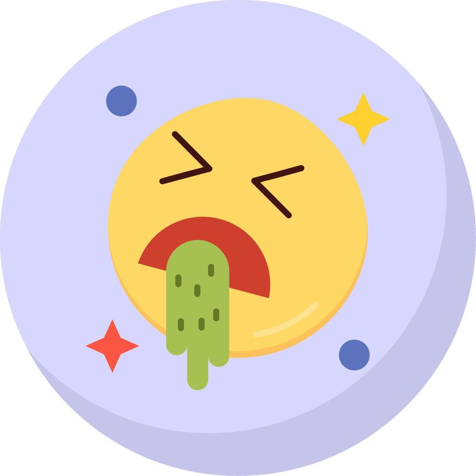 Vomit Glyph Flat Bubble Icon vector