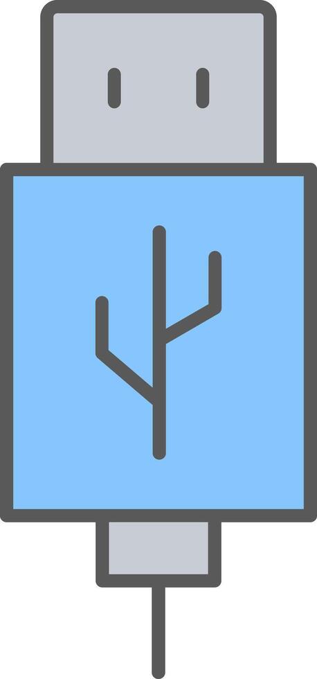 Usb Line Filled Light Icon vector