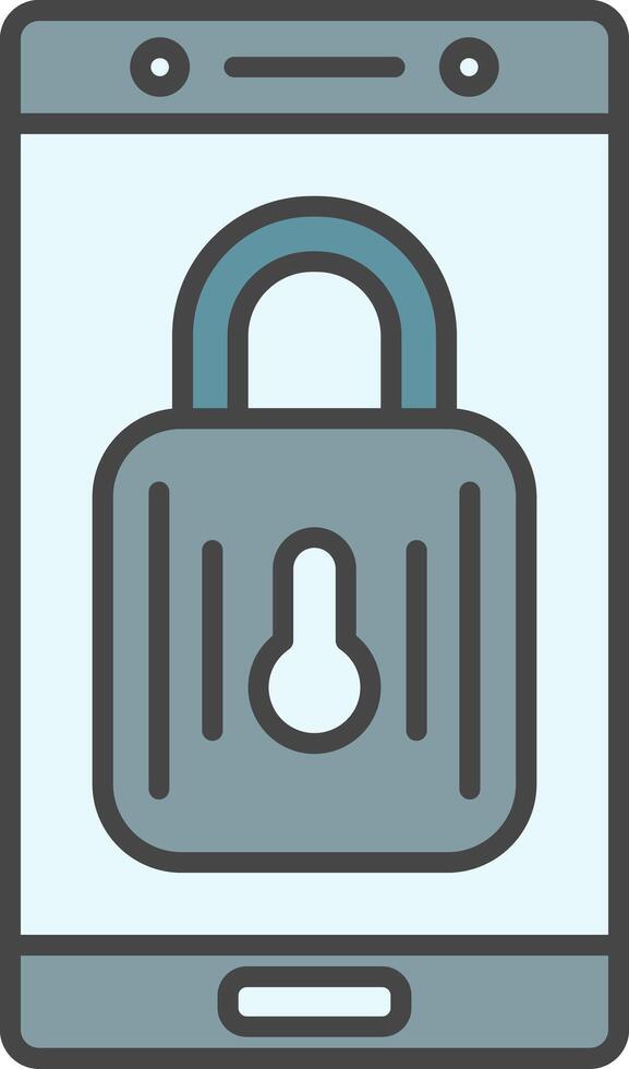 Lock Line Filled Light Icon vector