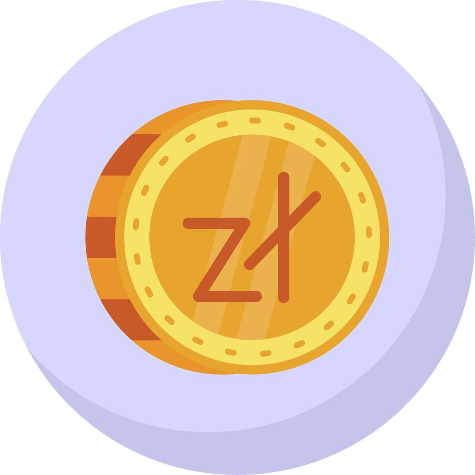 Zloty Glyph Flat Bubble Icon vector