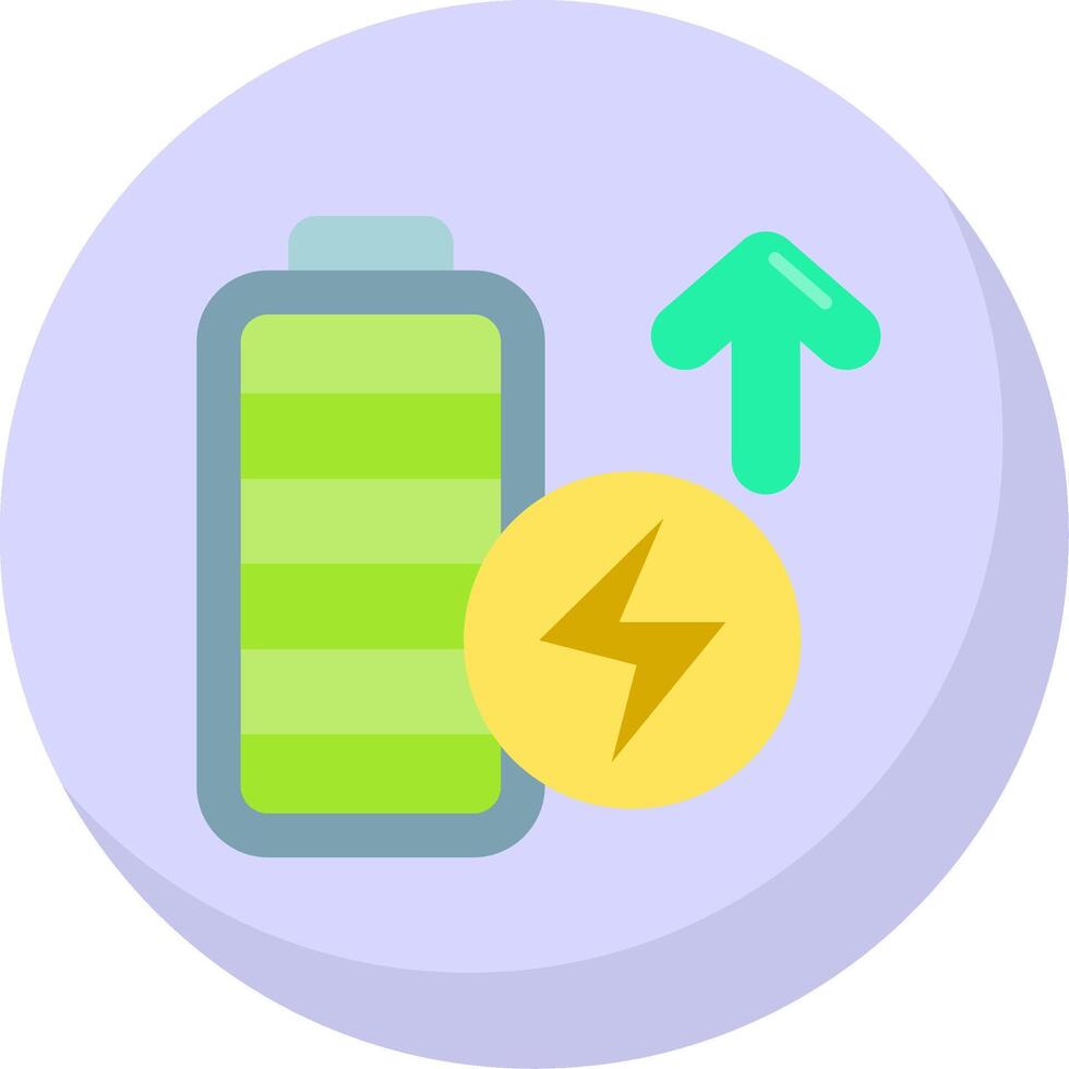 Battery full Glyph Flat Bubble Icon vector