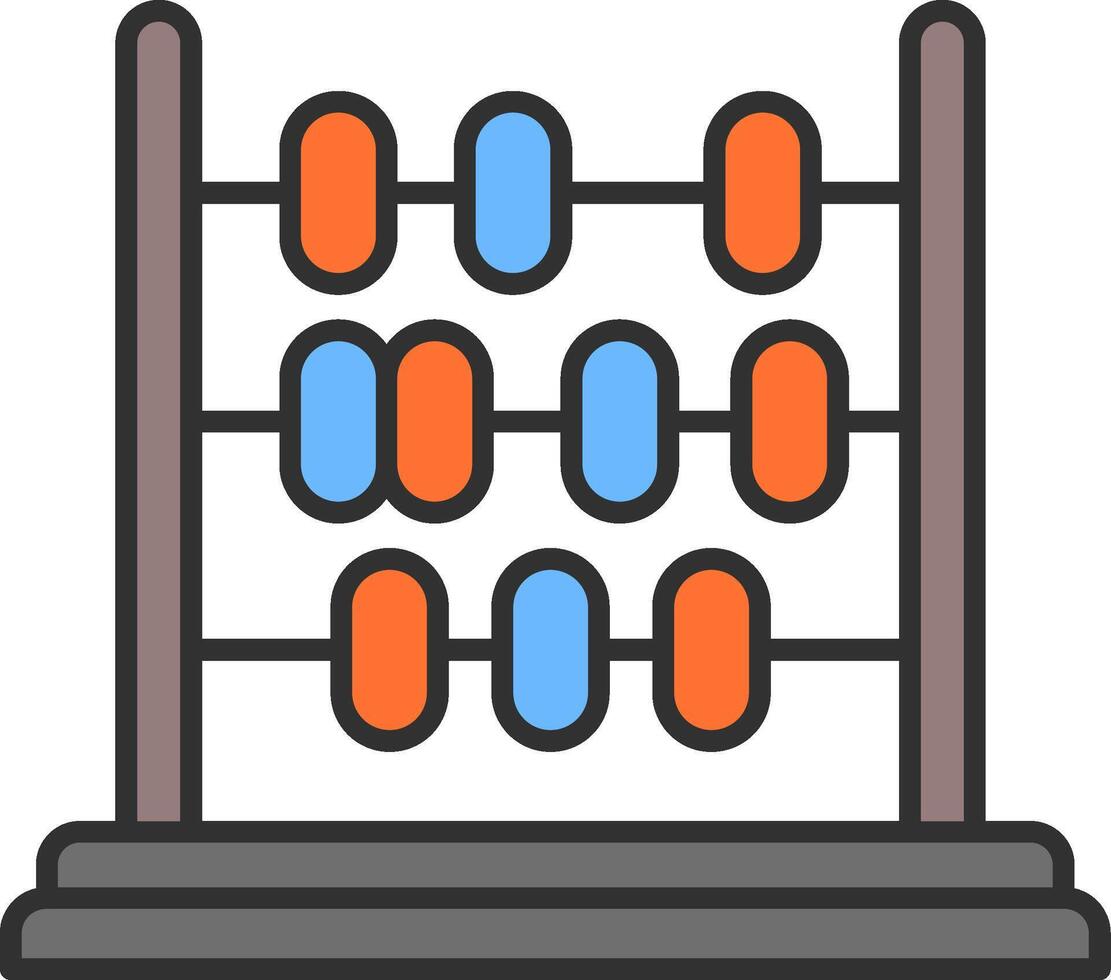 Abacus Line Filled Light Icon vector