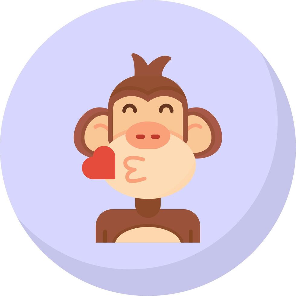 Kiss Glyph Flat Bubble Icon vector