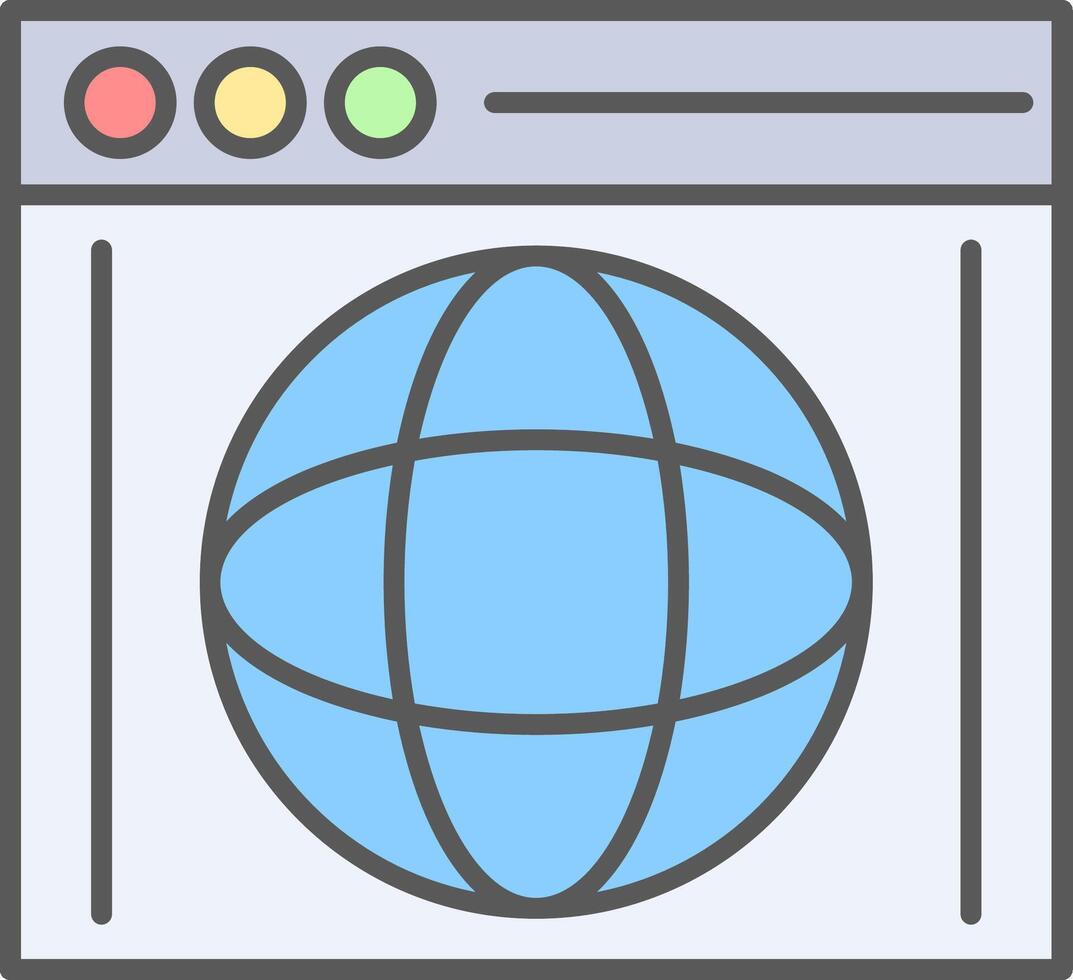 Browser Line Filled Light Icon vector