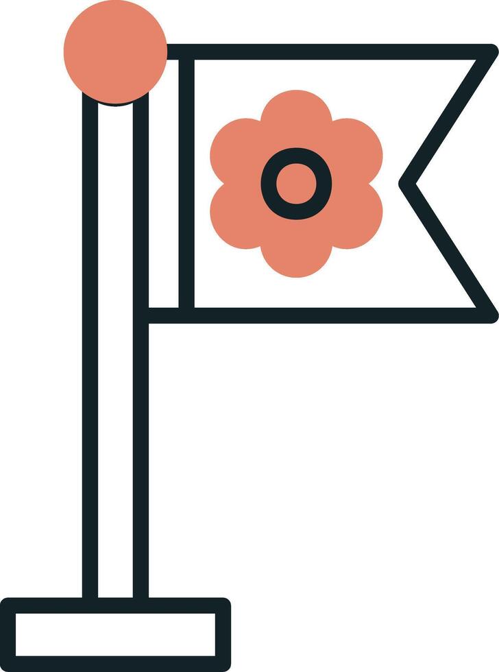 Sakura Flag Vector Icon