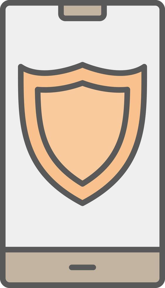 Shield Line Filled Light Icon vector