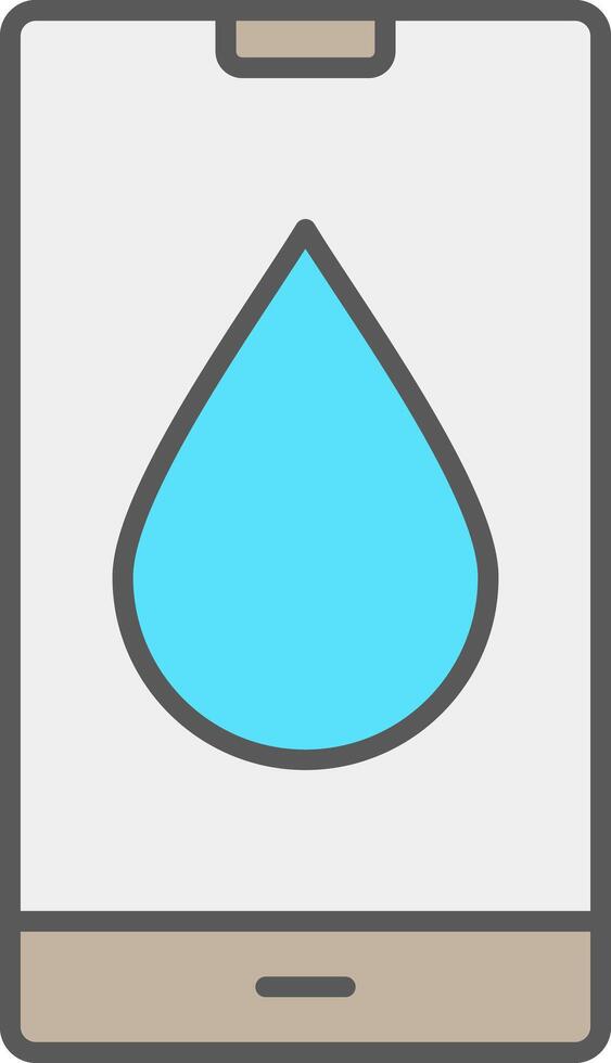 Water Drop Line Filled Light Icon vector