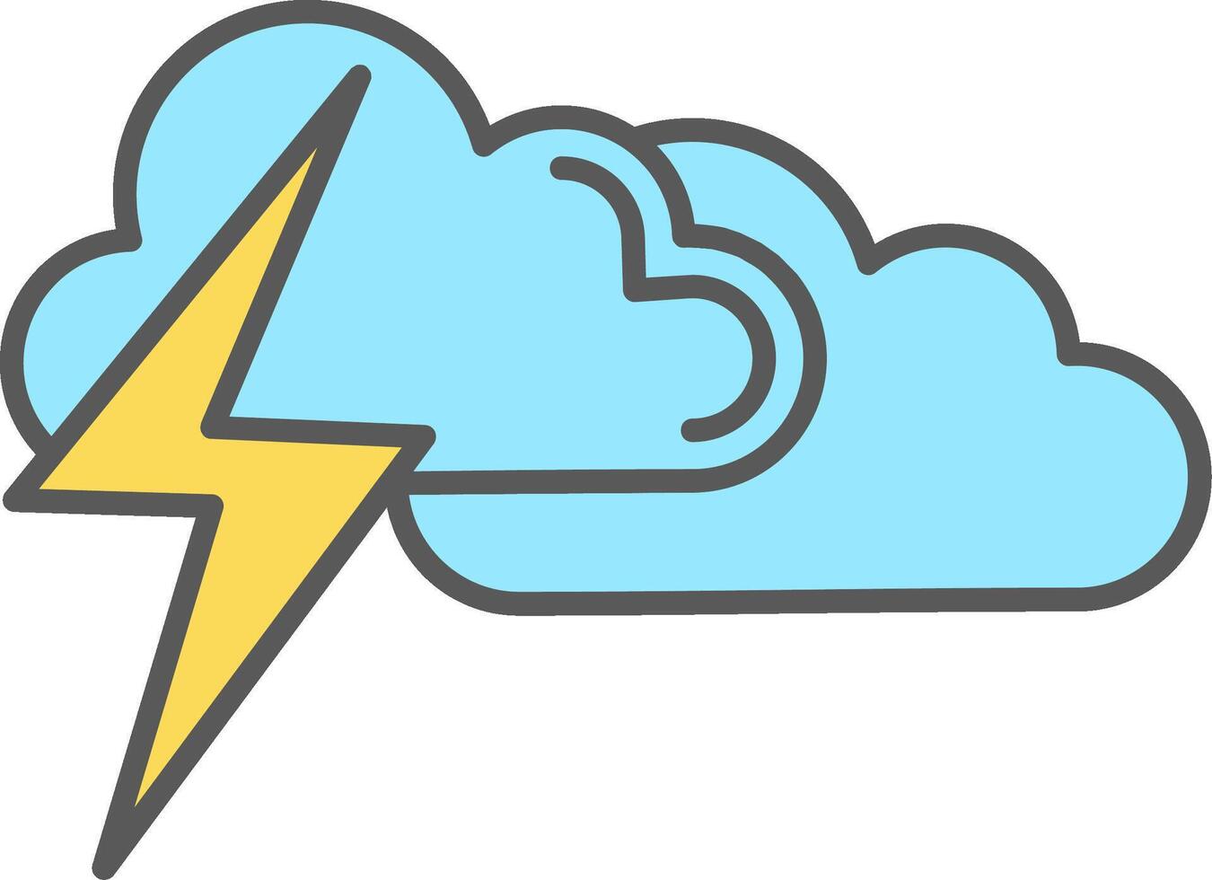 Thunder Line Filled Light Icon vector