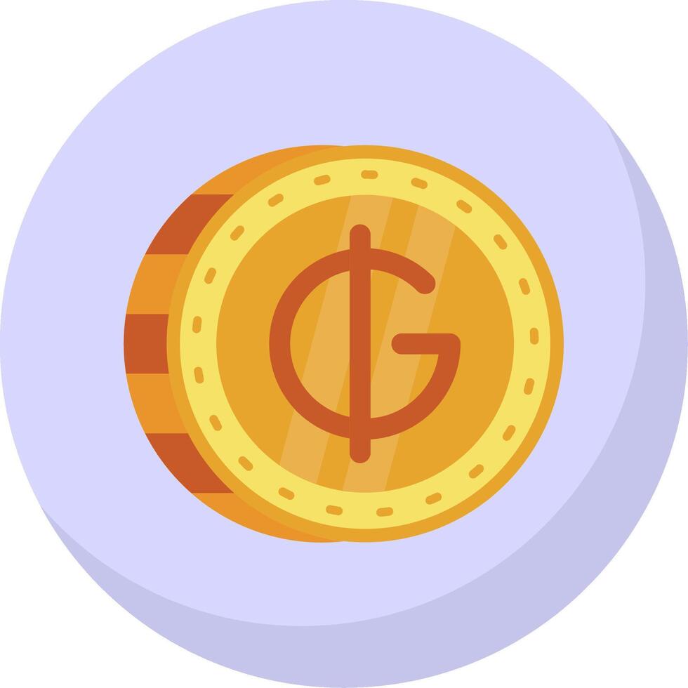 Guarani Glyph Flat Bubble Icon vector
