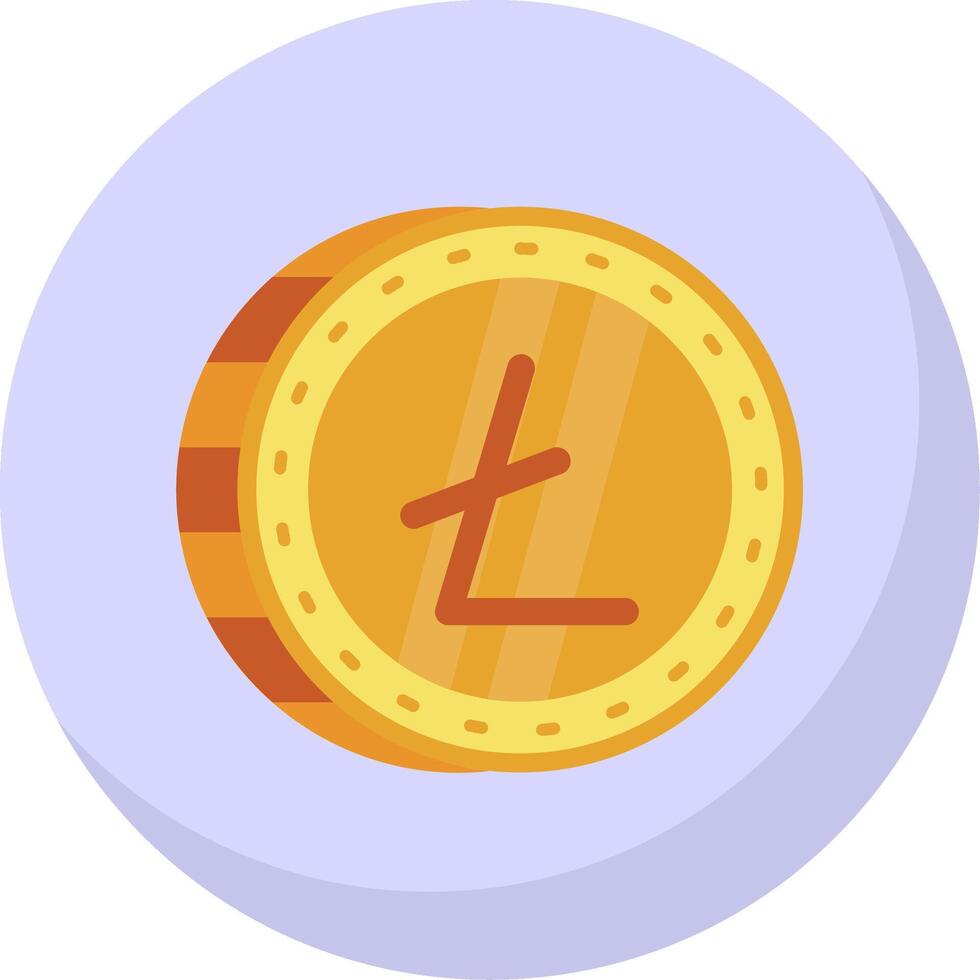 Litecoin Glyph Flat Bubble Icon vector