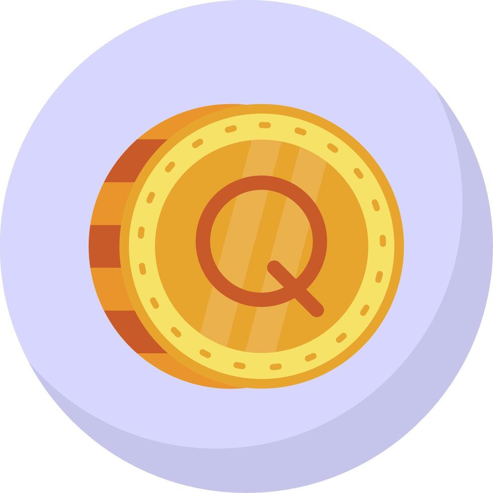 Quetzal Glyph Flat Bubble Icon vector