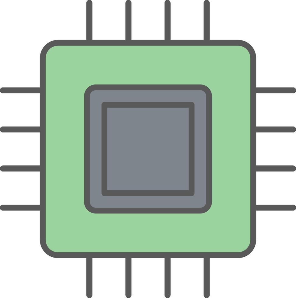 circuito tablero línea lleno ligero icono vector